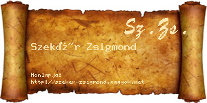 Szekér Zsigmond névjegykártya