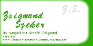 zsigmond szeker business card